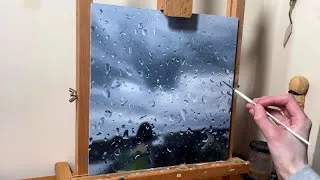 Thumbnail: Oil Painting Time Lapse | Rain Drops On Window