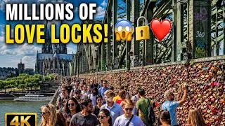 Thumbnail: 😱 MILLIONS OF LOVE LOCKS! 🔐❤️ Cologne Bridge Walk 4K | Germany Travel Walking Tour 🌉