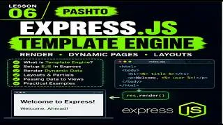 Thumbnail: Express.js Template Engine with pug | Dynamic Pages & Rendering | Pashto | lesson 6