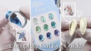 Thumbnail: Cat Eye Nail Art Guide 💙✨ - Magnetic Gel for Beginners