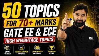 Thumbnail: Top 50 High Weightage Topics for GATE EE & ECE | Complete Roadmap 🔥