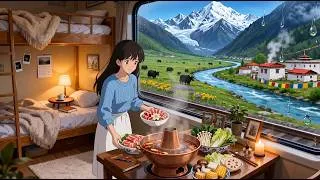 Thumbnail: Slow Train, Good Friends, Cooking | A calming Journey Through Scenic Views