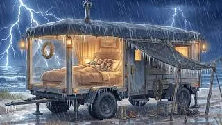 Thumbnail: Sheltering from the Storm in a Driftwood Mobile Home | Salmon Chowder | Ghibli Style ASMR