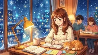 Thumbnail: Studying Through a Snowy Night Together | Friendship & Moments of Joy 📖 | Ghibli-Inspired ASMR