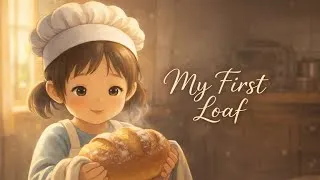 Thumbnail: Baking My First Loaf 🍞 | Soft Kitchen Sounds & Toddler Learning | Tactile Learning  #ghibli 