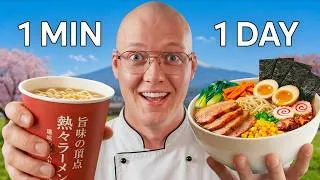 Thumbnail: 1 MINUTE vs 1 HOUR vs 1 DAY RAMEN