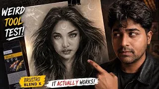 Thumbnail: I Tested This Weird Charcoal Blending Tool… and Got Addicted #charcoaldrawing #portraitdrawing 