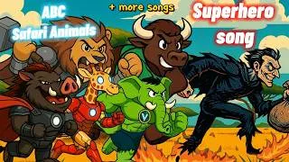 Thumbnail: ABC Animal Sounds for Kids | Learn Animal Names & Sounds | Superhero Song and more