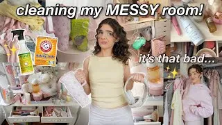 Thumbnail: cleaning my MESSY room *EXTREME* to reset my life🫧🎀
