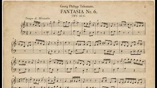 Thumbnail: Telemann — Tempo di Minuetto, Fantasia Nr. 6, TWV 33:6 | Easy Piano Tutorial (Animated Sheet Music)