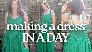 Thumbnail: Sewing a dress in a day challenge! Making a designer inspired summer dress pattern shirred hack ✨