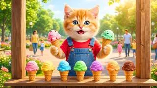 Thumbnail: Hardworking Ginger Kitten Builds an Ice Cream Machine and Sells Delicious Ice Cream to Earn Money!