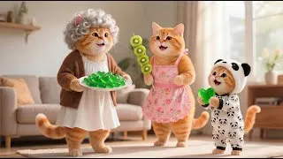 Thumbnail: Ginger Wants Candy but Mama Cat Says No, Grandma Cat Makes Healthy Fruit Candy 🍬🐱 | Funny Cat Videos