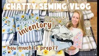 Thumbnail: SEWING VLOG🌻bulk cutting fabric, sewing an easy product, & how I prep my fall inventory