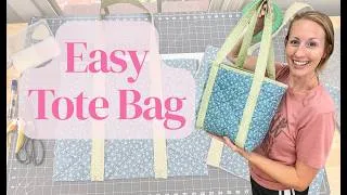 Thumbnail: FREE SEWING TUTORIAL | Easy, beginner tote bag | step by step