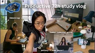 Thumbnail: STUDY VLOG @1:14AM ⏰ 72hr studying in summer semester, medical immunology phd student