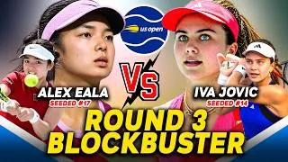 Thumbnail: BUONG AMERICA KINALABOG! ALEXANDRA EALA BABAWE KAY IVA JOVIC SA 3RD ROUND | US OPEN SINGLES