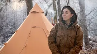 Thumbnail: Solo Winter Camping in a Hot Tent (freezing temps)