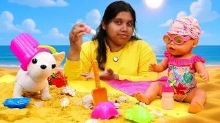 Thumbnail: The doll and the nanny are getting ready for the beach and gathering everything they need.