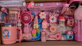 Thumbnail: Unboxing Cute Pink Stationery Collection, Pencilbox, Sharpeners, Erasers, Tumbler, Mini Fan, Watch 💖