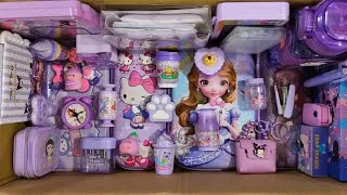 Thumbnail: Unboxing Cute Purple Stationery Items: Sharpeners, Erasers, Pencilbox, Water Bottle, Coin Pouch, etc