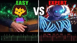 Thumbnail: Easy to NO MERCY: Undertale VS Megalovania  — Which is hardest? [Guitar TAB]