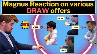 Thumbnail: Magnus Carlsen reaction on various DRAW offers 🤣