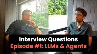 Thumbnail: AI Interview Questions #1 - LLMs vs. Agents with @aloo_explains
