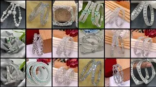 Thumbnail: Beautiful fancy party wear silver bangles design ideas 