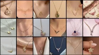 Thumbnail: Fantastic party/casual wear gold pendant design ideas for girls 