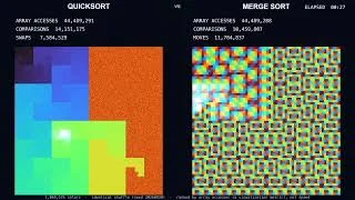 Thumbnail: Quicksort vs Merge Sort — 1,048,576 Colors, With Sound (4K) | 16
