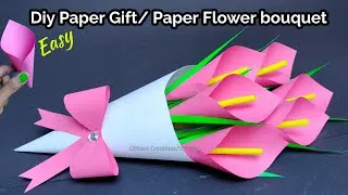 Thumbnail: Easy Gift Ideas💐/DIY Paper Flower BOUQUET/ Birthday gift ideas/Flower Bouquet making/Birthday gift 