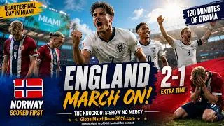 Thumbnail: England 2–1 Norway After Extra Time | 120 Minutes of Quarterfinal Drama