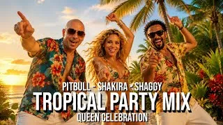 Thumbnail: Pitbull x Shakira x Shaggy – Tropical Party Mix | Queen Celebration | World Celebration 2026