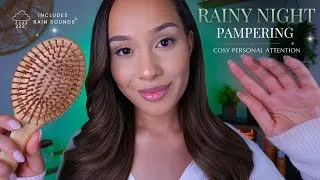 Thumbnail: ASMR Rainy Night Pampering 🌧️ Cozy Personal Attention For Sleep | Massage, Hair Brushing, Skincare