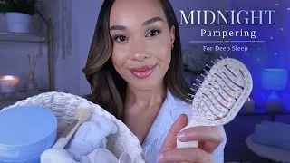 Thumbnail: ASMR Midnight Pampering 🌙 Gentle Personal Attention Sleep | Scalp Massage, Hair Brushing & Skincare
