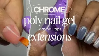 Thumbnail: 💅Beginner's Guide: Polygel Nail Extensions + Nail Tips with Chrome Art Finish