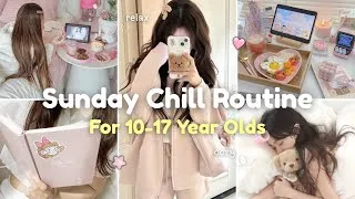 Thumbnail: 10–17 year olds Sunday Full Day Routine ‧₊˚ ☁️⋅ | Chill + Productive Sunday ♡⋆