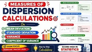 Thumbnail: MEAN DEVIATION, STANDARD DEVIATION, VARIANCE & COEFFICIENT OF VARIATIONS CALCULATIONS #STATISTICS