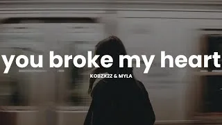Thumbnail: you broke my heart - kobzx2z, Myla (Lyrics)