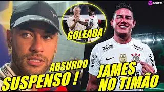 Thumbnail: SUSPENSÃO !! ABSURDO COM NEYMAR ! JAMES NO CORINTHIANS ! VINI JR MARCA E MAIS