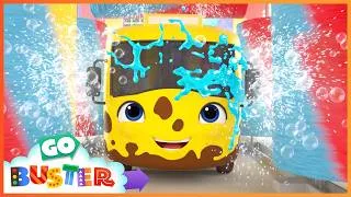 Thumbnail: Buster Gets Clean in the Carwash | Go Buster - Bus Cartoons & Kids Stories