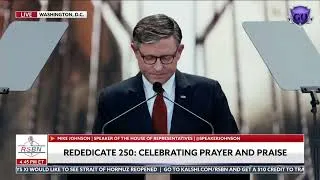 Thumbnail: Speaker Mike Johnson delivers a powerful prayer for America at the nation's capitol.