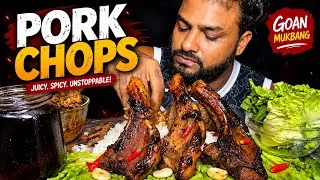 Thumbnail: Goan Pork Chops BBQ Fry 🍖🔥 Pork Chop Curry, Beef Fry & Rice on Goan Mukbang 🤤🍚