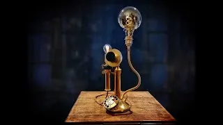 Thumbnail: Upcycled Vintage Brass GEC Candlestick Telephone Lamp