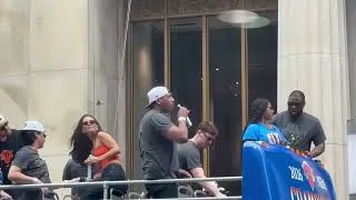 Thumbnail: Wow!! Mikal Bridges wearing a number 4 jersey dancing at Knicks parade. Is he trolling Fox??