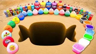 Thumbnail: How to Make Giant Rainbow Candy pit with Orbeez, Big Coca Cola, Fanta, Sodas, 7up, Mtn Dew vs Mentos