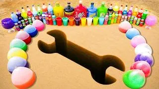 Thumbnail: How to make Giant Rainbow Wrench pit with Orbeez & Balloons of Sodas, Big Fanta, Coca Cola vs Mentos
