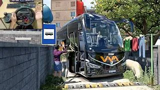 Thumbnail: Realistic Bus driving through extreme tight streets of Albania 🇦🇱 | Bus Simulator | Logitech G29