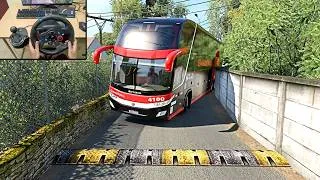 Thumbnail: Realistic bus driving through extreme tight roads of Indonesia | Euro Bus Simulator | Logitech G29